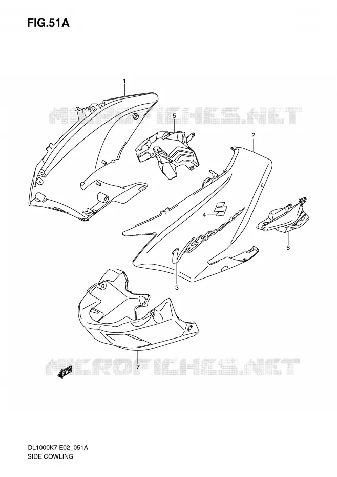 SIDE KUIP (MODEL K9/L0) Suzuki MOTO 1000 V-STROM 2010  DL1000L0(P37)