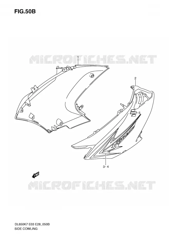 SIDE KUIP (MODEL K9) Suzuki MOTO 650 V-STROM 2008  DL650AK8(E3/E28)