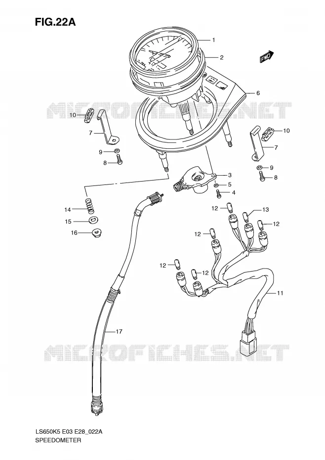 SNELHEIDSMETER (MODEL K9 E3,E33) Suzuki MOTO 650 BOULEVARD 2006  LS650K6(E3/E28)