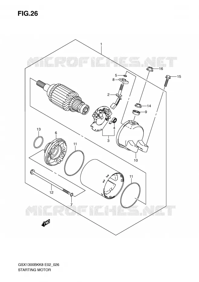 STARTMOTOR Suzuki MOTO 1300 B-KING 2010  GSX1300BKL0(E2)