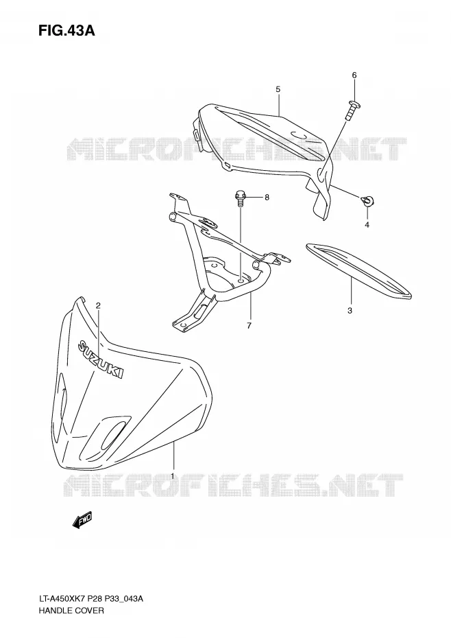 STUUR KUIP (MODEL K9) Suzuki QUAD 450 KINGQUAD 2007  LT-A450XK7(P28/P33)