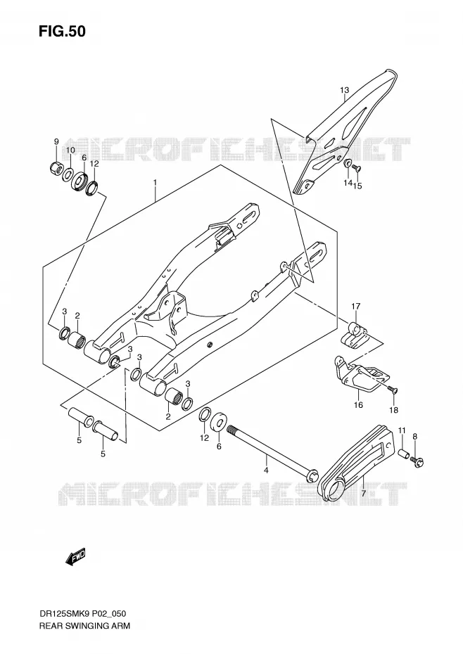 SWINGARM Suzuki MOTO 125 DR 2009  DR125SMK9