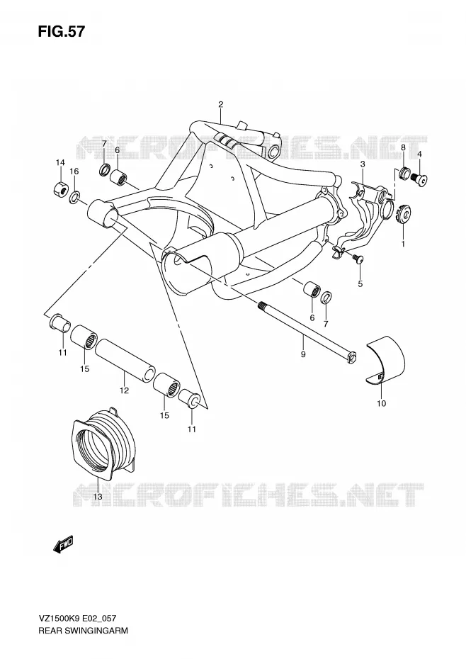 SWINGARM Suzuki MOTO 1500 MARAUDER-M90 2009  VZ1500K9(E2)