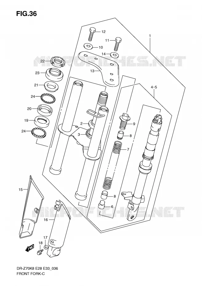 VOORVORK Suzuki MOTO 70 DR-Z 2012  DR-Z70L0(E28/E33)