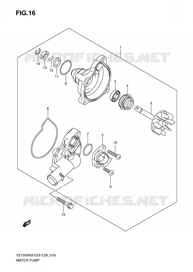 WATERPOMP Suzuki MOTO 1500 BOULEVARD 2009  VZ1500K9(E3/E28)