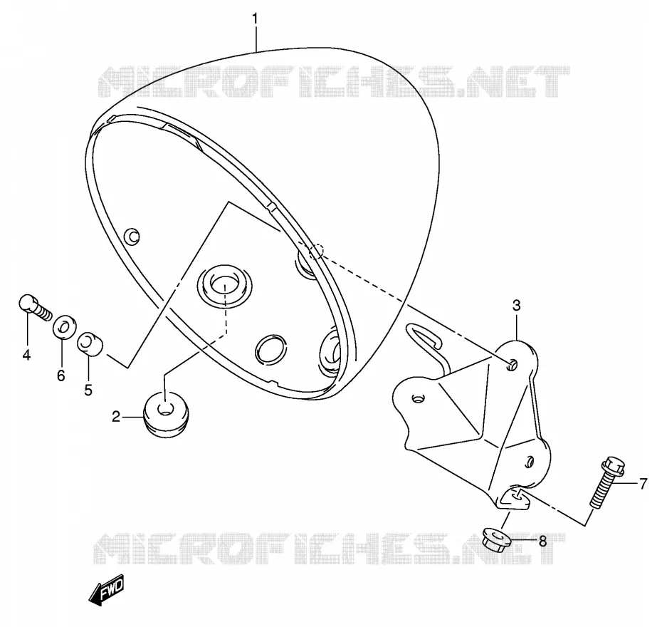 HEADLIGHT BOWL (MODELE K5) Suzuki MOTO 800 VOLUSIA 2005  VL800ZK5(E2)