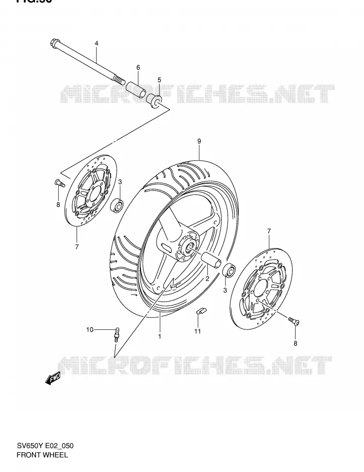 VOORWIEL Suzuki MOTO 650 SV 2000  SV650UY(E2)