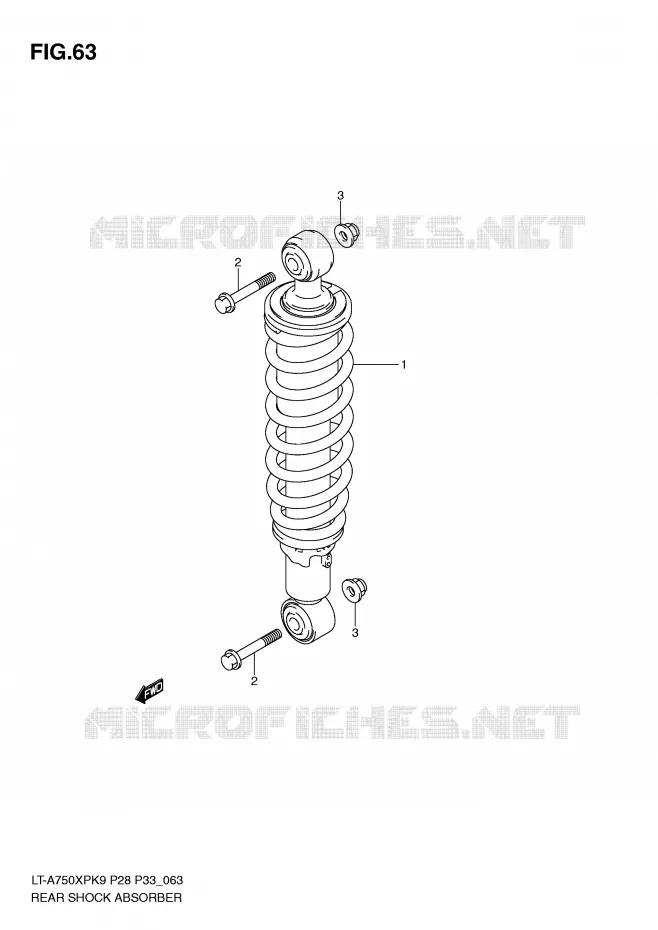 ACHTER SCHOKDEMPER Suzuki QUAD 750 KINGQUAD 2010  LT-A750XPL0(P28/P33)