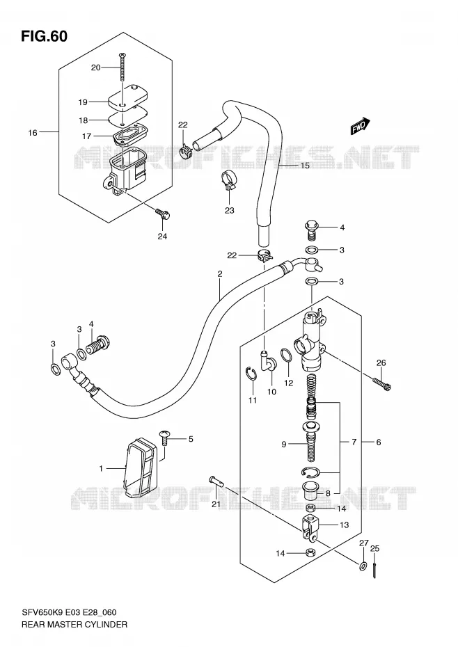ACHTER hoofdremcilinder (SFV650K9/L0) Suzuki MOTO 650 GLADIUS 2009  SFV650K9(E3/E28)