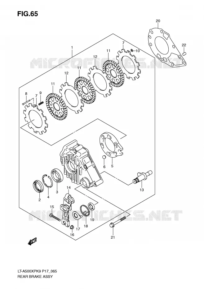 ACHTERREM ASSY Suzuki QUAD 500 KINGQUAD 2010  LT-A500XPL0(P17)