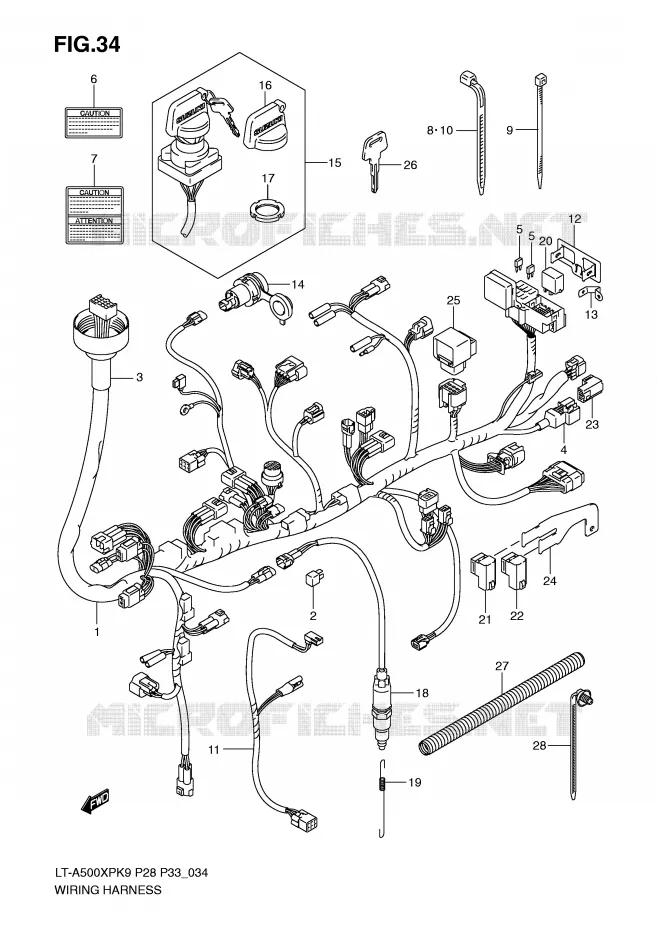 BEDRADING Suzuki QUAD 500 VINSON 2009  LT-A500XPZK9(P28/P33)