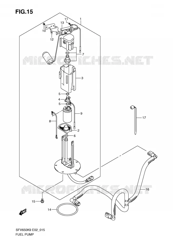 BENZINE POMP Suzuki MOTO 650 GLADIUS 2010  SFV650UL0(E2)