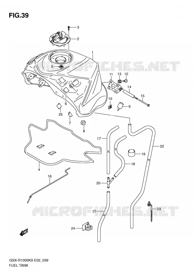 BENZINETANK (MODEL K9) Suzuki MOTO 1000 GSX-R 2010  GSX-R1000ZL0(E2)