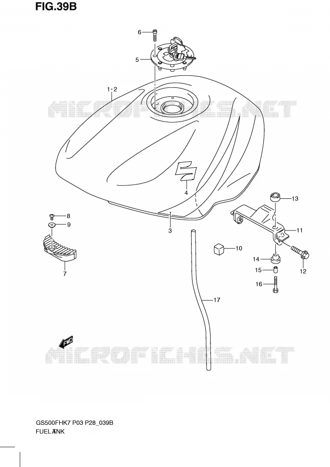 BENZINETANK (MODEL K9) Suzuki MOTO 500 GS-F 2008  GS500FHK8(P3)
