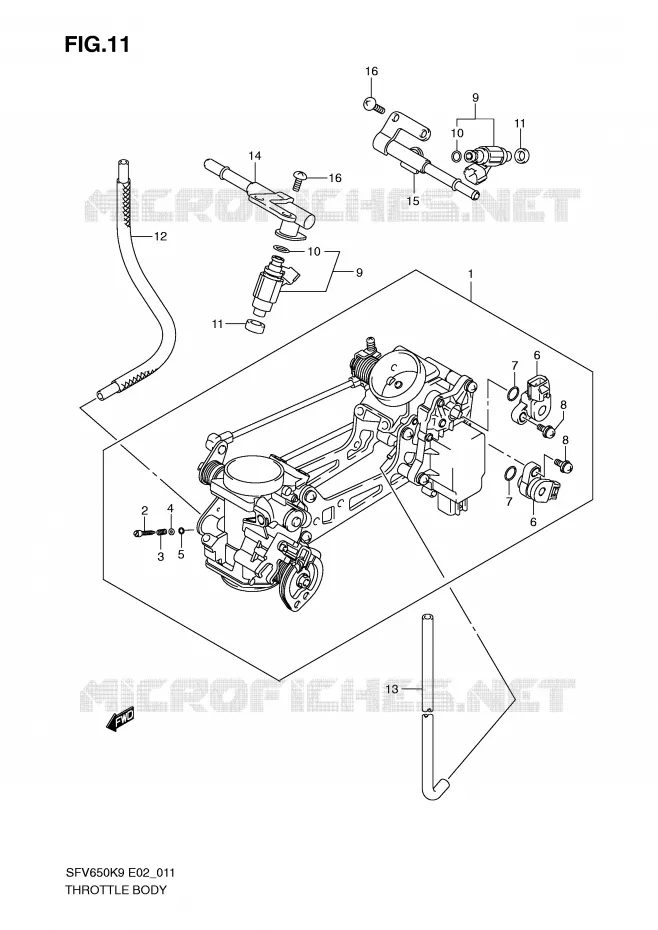 BRANDSTOFINJECTIE ASSY Suzuki MOTO 650 GLADIUS 2009  SFV650UAK9(E2)