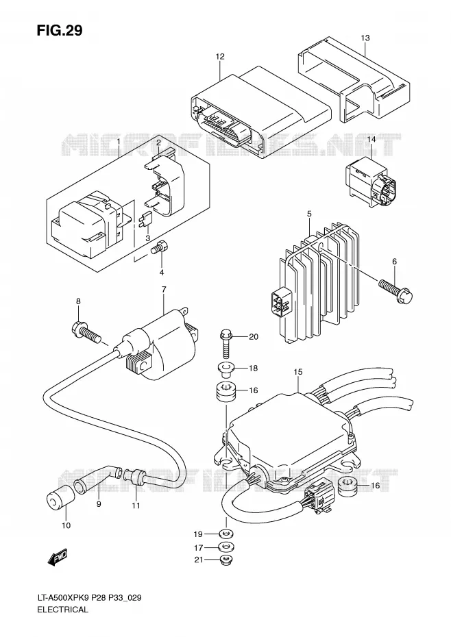 ELEKTRISCH Suzuki QUAD 500 KINGQUAD 2009  LT-A500XPZK9(P28/P33)