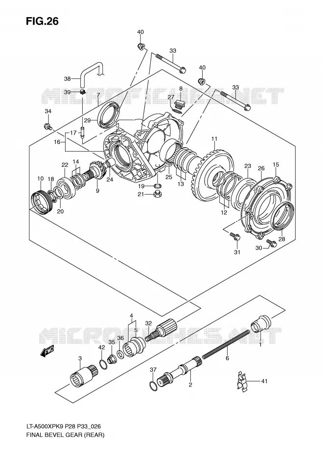 FINAL BEVEL GEAR (REAR) Suzuki QUAD 500 KINGQUAD 2009  LT-A500XPK9(P28/P33)