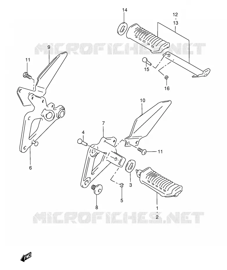 FOOTREST Suzuki MOTO 500 GS-E 1998  GS500EW(E2)