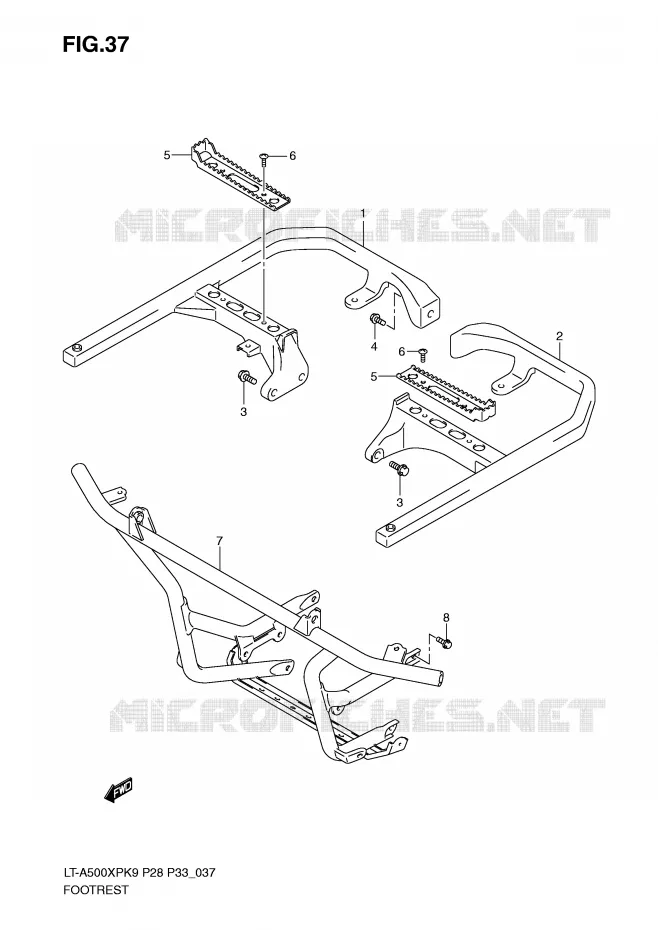 FOOTREST Suzuki QUAD 500 KINGQUAD 2010  LT-A500XPL0(P28/P33)