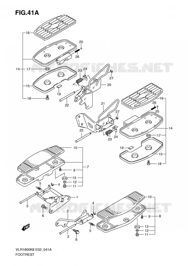FOOTREST (VLR1800TK9/TL0 E24) Suzuki MOTO 1800 INTRUDER 2009  VLR1800K9(E2)