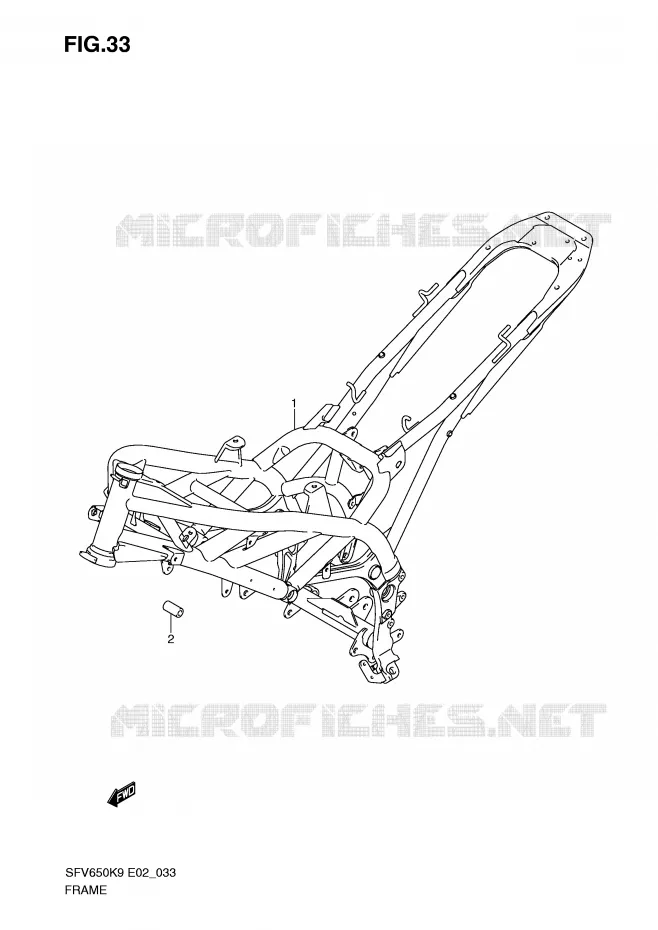 FRAME (MODEL K9) Suzuki MOTO 650 GLADIUS 2010  SFV650UAL0(E2)