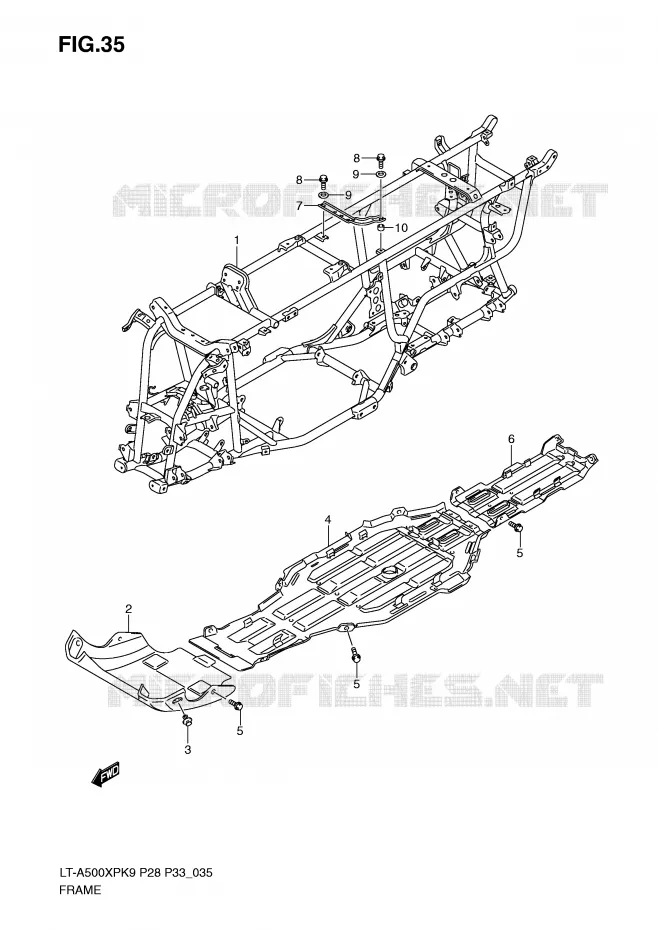 FRAME Suzuki QUAD 500 KINGQUAD 2009  LT-A500XPK9(P28/P33)
