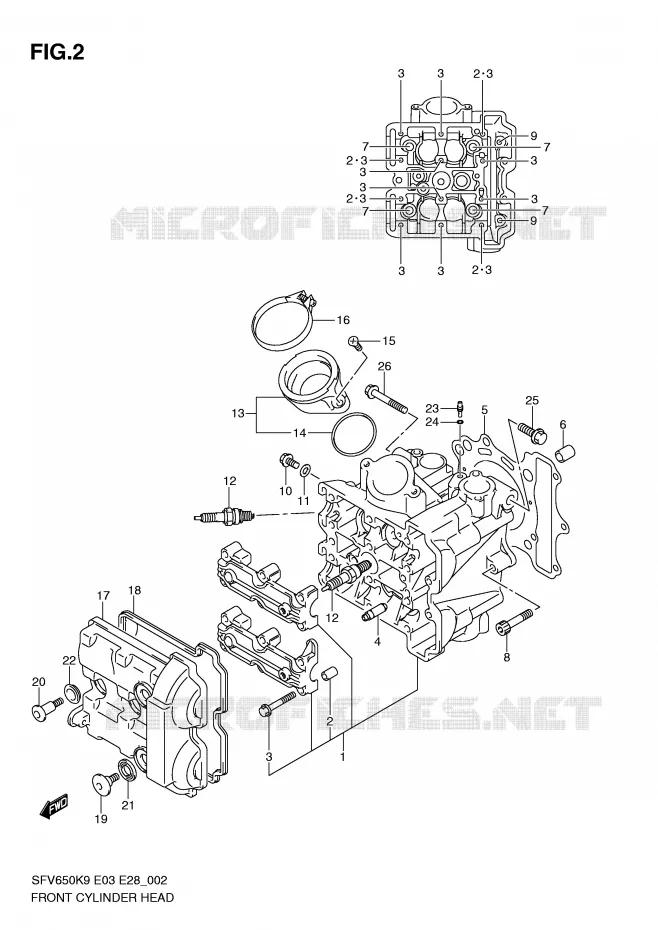 FRONT CILINDERKOP Suzuki MOTO 650 GLADIUS 2009  SFV650K9(E3/E28)