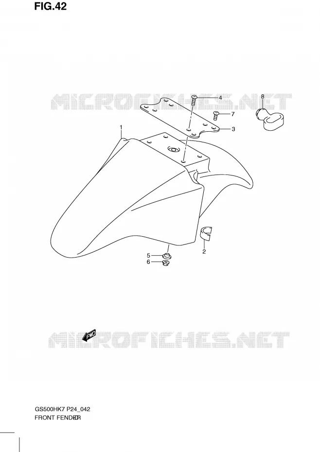 FRONT FENDER  (MODEL K7/K8/K9) Suzuki MOTO 500 GS-F 2010  GS500FHL0(P24)