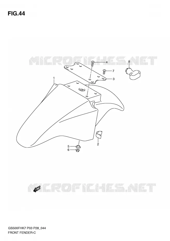FRONT FENDER (MODEL K7/K8/K9) Suzuki MOTO 500 GS-E 2009  GS500HK9(P3)