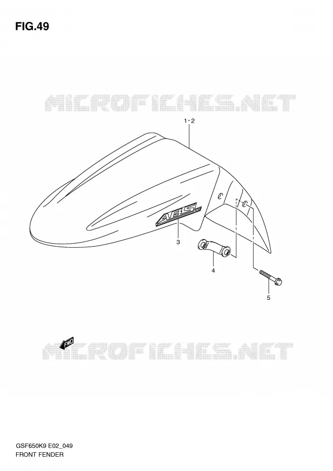 FRONT FENDER Suzuki MOTO 650 BANDIT 2010  GSF650SUL0(E2)