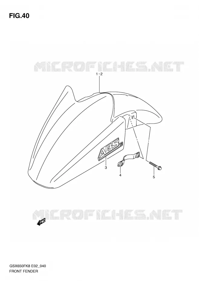 FRONT FENDER Suzuki MOTO 650 GSX-F 2009  GSX650FAK9(E2)