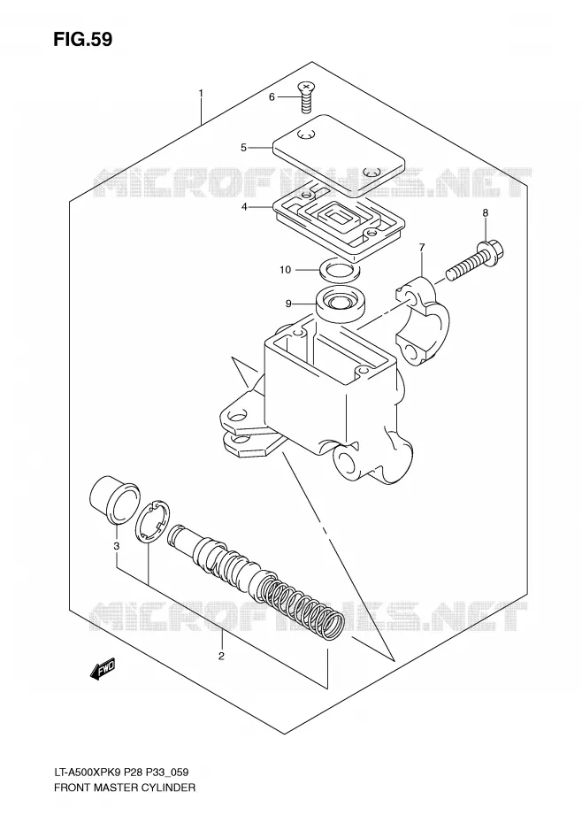 FRONT HOOFDREMCILINDER Suzuki QUAD 500 VINSON 2009  LT-A500XPK9(P28/P33)