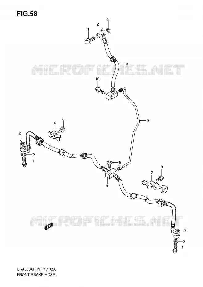 FRONT REMSLANG Suzuki QUAD 500 VINSON 2009  LT-A500XPK9(P17)