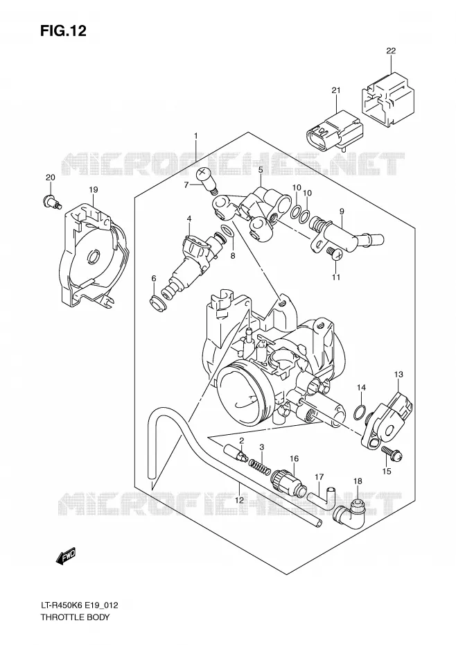 GASKLEPHUIS (MODEL K6/K7/K8) Suzuki QUAD 450 QUADRACER 2008  LT-R450ZK8(E19)