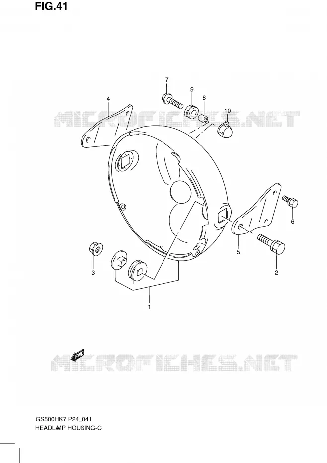 HEADLIGHT BOWL (WITHOUT COWLING) Suzuki MOTO 500 GS-F 2010  GS500FHL0(P24)