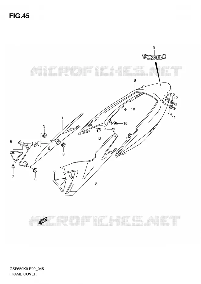 KUIP (WITH COWLING) Suzuki MOTO 650 BANDIT 2010  GSF650SL0(E2)