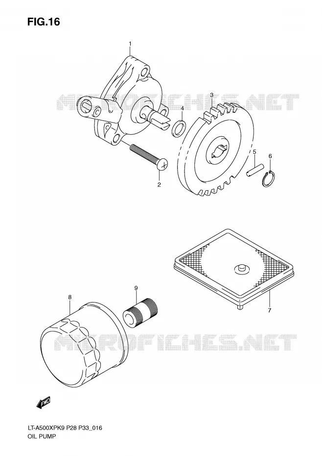 OLIEPOMP Suzuki QUAD 500 KINGQUAD 2010  LT-A500XPL0(P28/P33)