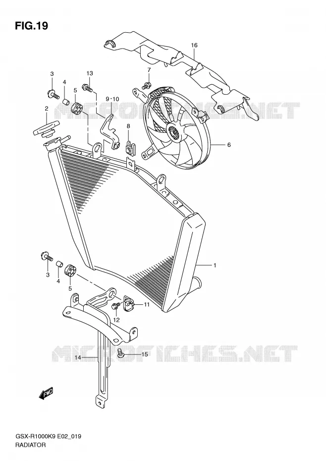 RADIATOR Suzuki MOTO 1000 GSX-R 2009  GSX-R1000UFK9(E2)