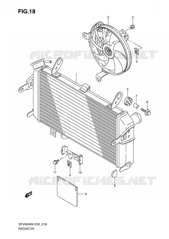 RADIATOR Suzuki MOTO 650 GLADIUS 2009  SFV650UAK9(E2)
