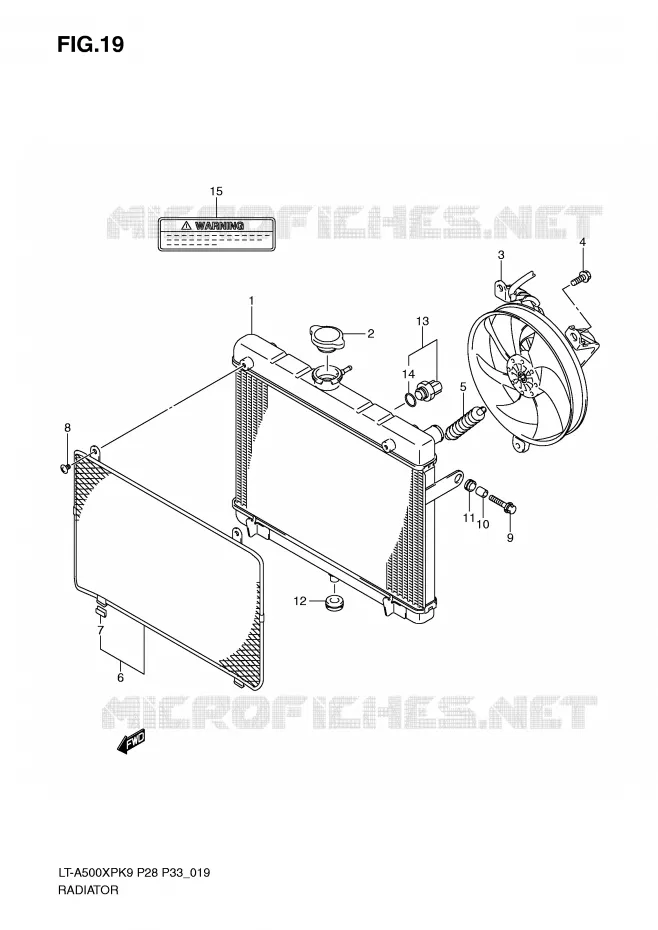 RADIATOR Suzuki QUAD 500 KINGQUAD 2009  LT-A500XPZK9(P28/P33)