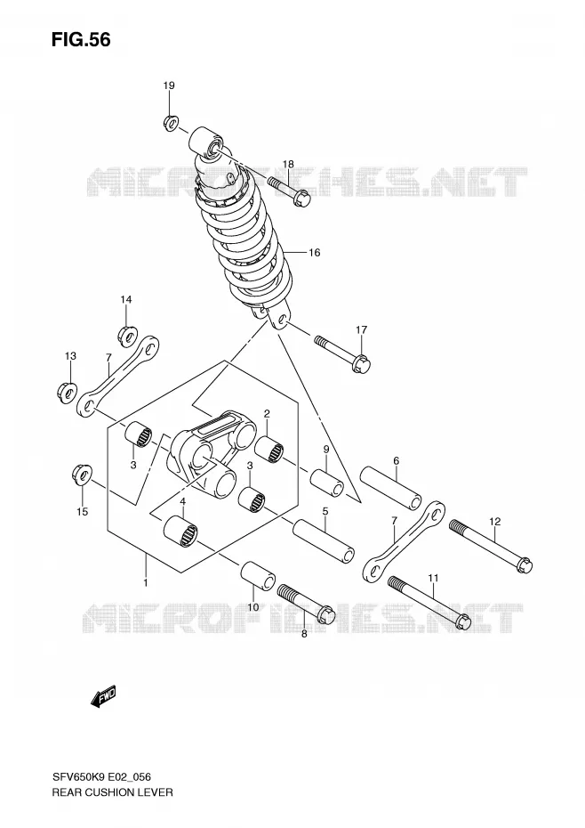 SCHOKBREKER AANEENSCHAKELING Suzuki MOTO 650 GLADIUS 2010  SFV650UAL0(E2)