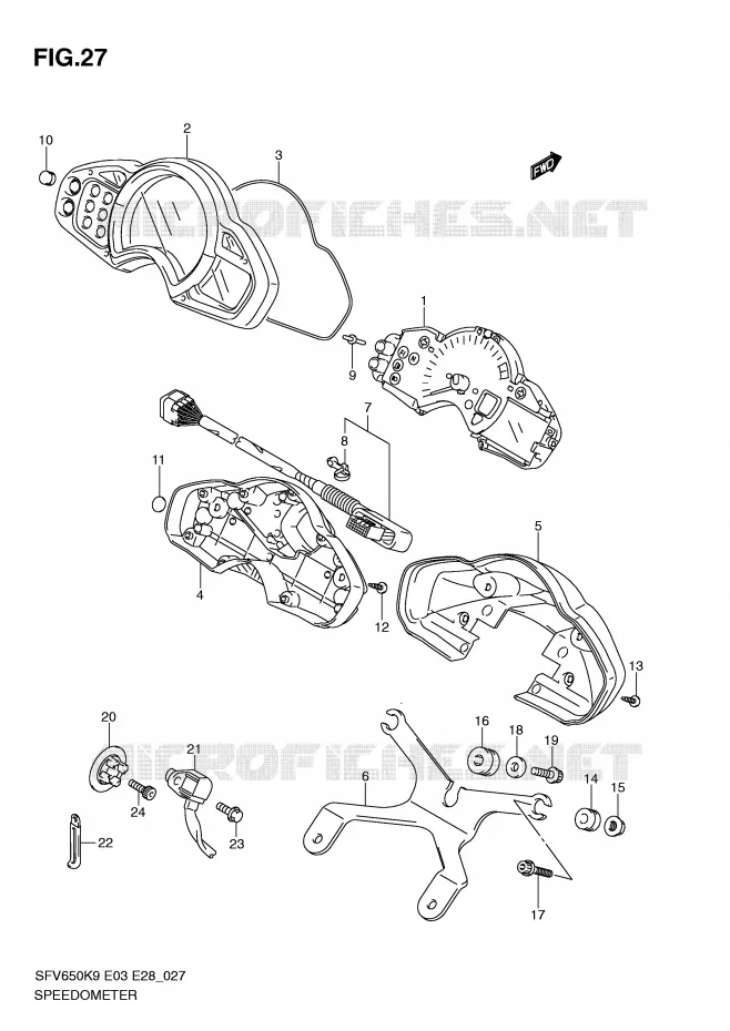 SNELHEIDSMETER Suzuki MOTO 650 GLADIUS 2010  SFV650AL0(E3/E28)