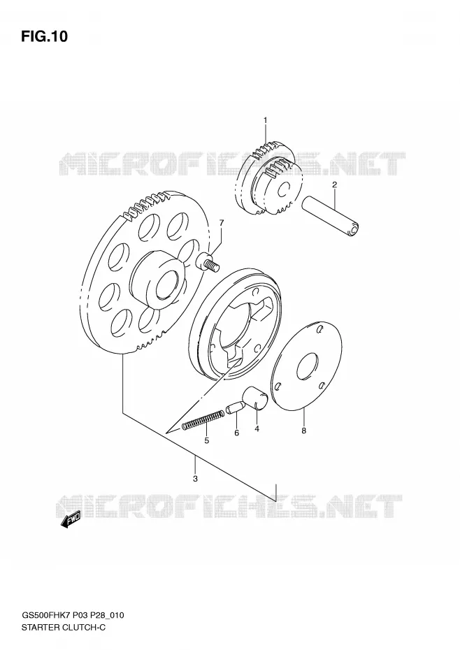 STARTMOTOR CLUTCH Suzuki MOTO 500 GS-E 2007  GS500HK7(P3)