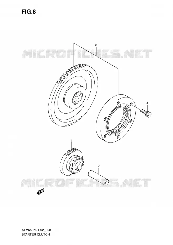 STARTMOTOR CLUTCH Suzuki MOTO 650 GLADIUS 2010  SFV650AL0(E2)