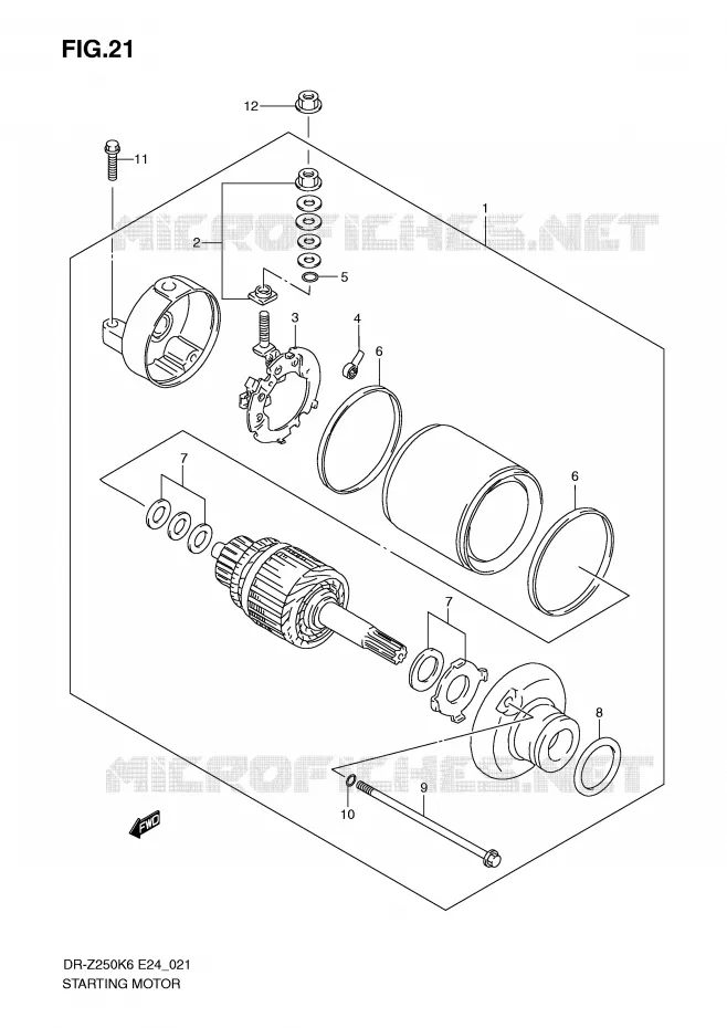 STARTMOTOR Suzuki MOTO 250 DR-Z 2006  DR-Z250K6(E24)