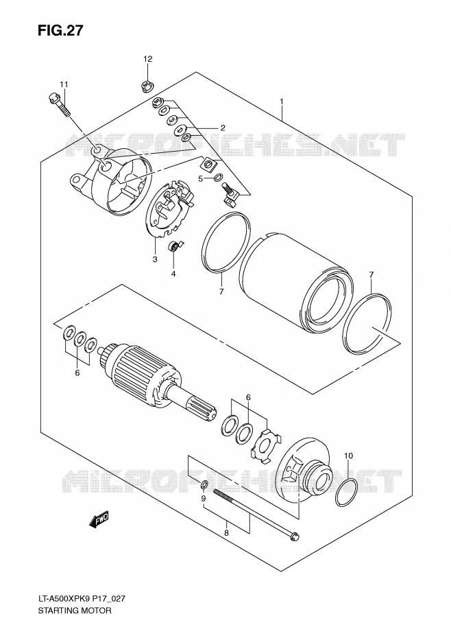 STARTMOTOR Suzuki QUAD 500 KINGQUAD 2010  LT-A500XPL0(P17)