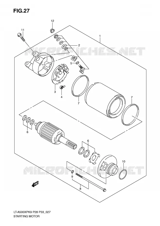 STARTMOTOR Suzuki QUAD 500 VINSON 2009  LT-A500XPZK9(P28/P33)