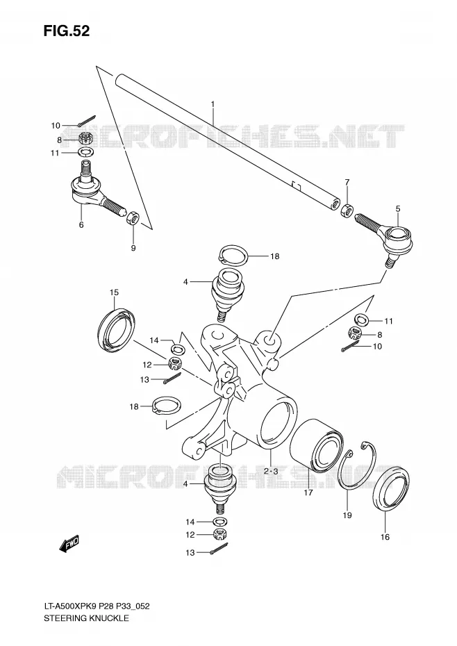 STUURINRICHTINGS - HUB Suzuki QUAD 500 KINGQUAD 2009  LT-A500XPZK9(P28/P33)