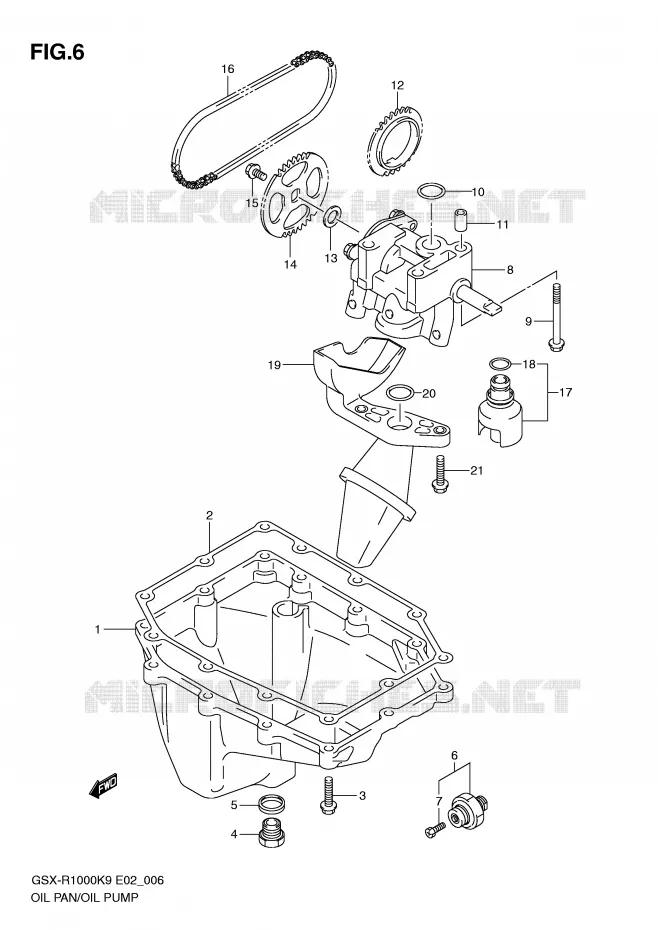 SUMP - OLIEPOMP  Suzuki MOTO 1000 GSX-R 2009  GSX-R1000UFK9(E2)