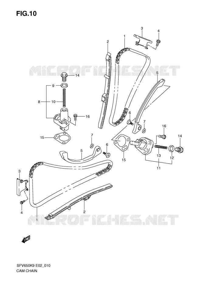 TIMING Suzuki MOTO 650 GLADIUS 2010  SFV650L0(E2)